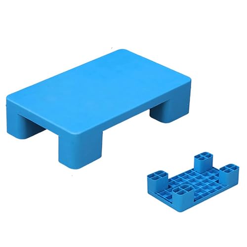 Verschleißfeste Kunststoffpaletten für Keller, 1 Stück Leichtpalette, Flachpalette Wasserdichte Lager Unterlage für Frachtkartons, Supermarkt, Zuhause(Blue,50 * 30 * 12cm) von paiye