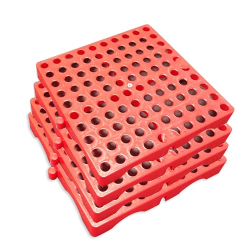 Wasserdichte Kunststoffpalette mit Gitter, Belüftete Bodenpalette, Leichte, Feuchtigkeitsbeständige Lagerlösungen für Supermärkte, Restaurants, Lager und Keller(Red) von paiye