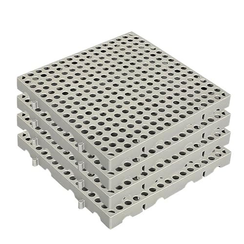 Wasserdichtes Kunststoffpalette, Bodenrost Kunststoff, 4er-Packung Stapelbarer Leichte Kunststoffpaletten für Keller, Frachtlagerung, Supermarkt(Gray,50x50cm) von paiye
