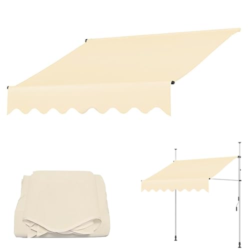 paiye Ersatz für Einziehbare Klemmmarkise, Sonnenschutzdach für Einziehbare Markisen, UPF50 UV Schutz (Color : Beige, Size : 200cm) von paiye