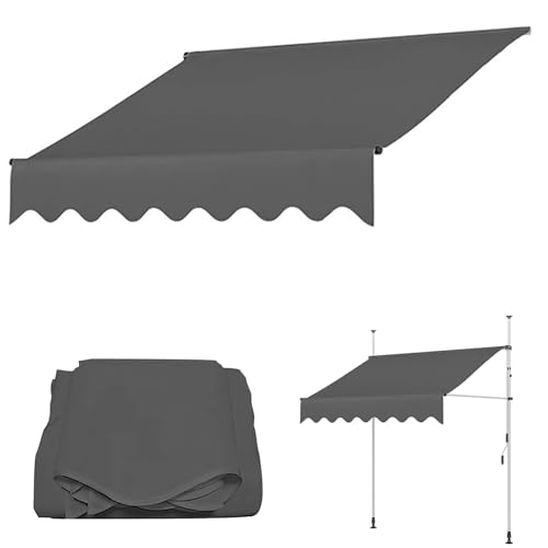 paiye Ersatz für Einziehbare Klemmmarkise, Sonnenschutzdach für Einziehbare Markisen, UPF50 UV Schutz (Color : Grau, Size : 300cm) von paiye