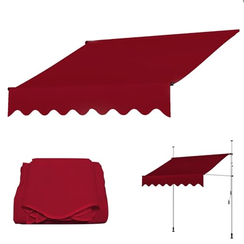 paiye Ersatz für Einziehbare Klemmmarkise, Sonnenschutzdach für Einziehbare Markisen, UPF50 UV Schutz (Color : Red, Size : 250cm) von paiye