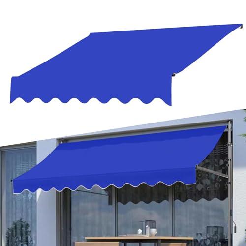 paiye Ersatz für Terrassen Klemmmarkise, Polyester Überdachung mit UV Schutz, Wasserabweisende Sonnenschutzabdeckung (Color : Blue, Size : 300cm) von paiye
