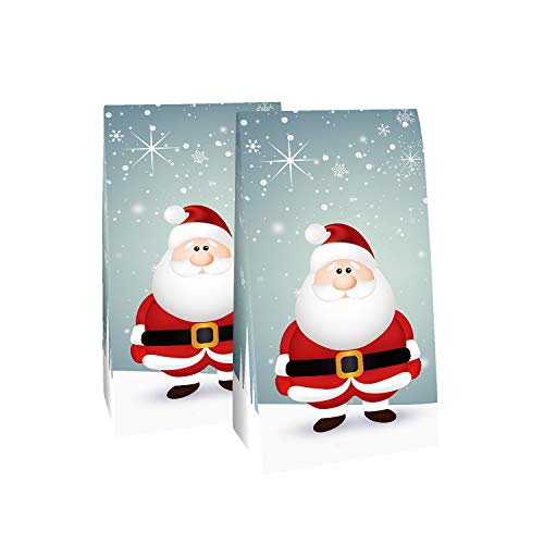 Adventskalender zum Befüllen Santa 24 beschichtete Papiertüten Geschenktüten Weihnachten, Weihnachtskalender Bastelset inkl. Adventszahlen Aufkleber von pajoma von pajoma