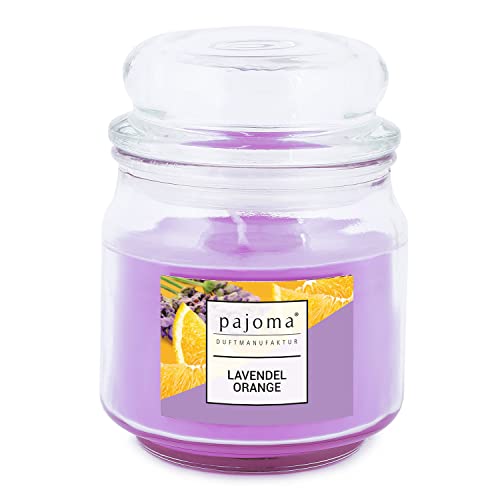 Pajoma Duftkerze "Lavendel-Orange" im Bonbonglas, 248 g, Premium Kerze zum verschließen, für circa 55 Stunden von pajoma