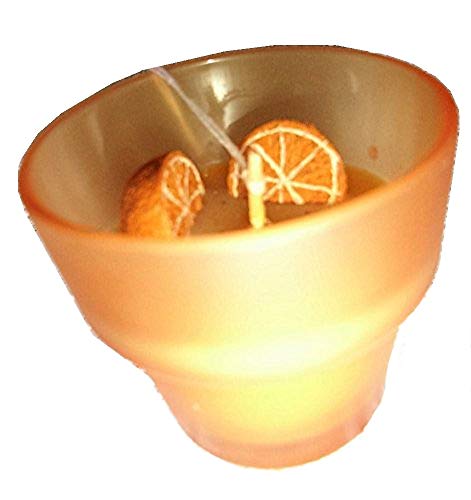 Pajoma Kerze im Glas - Duftkerze Orange mit Orangestücken ALS Einlage von pajoma