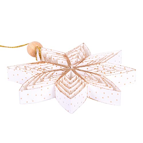 Weihnachtsanhänger 3D / Papier Stern/Premium Qualität/Papierstern mit 8 Zacken - Sterne Deko, 45 cm in Weiß/Pajoma von pajoma