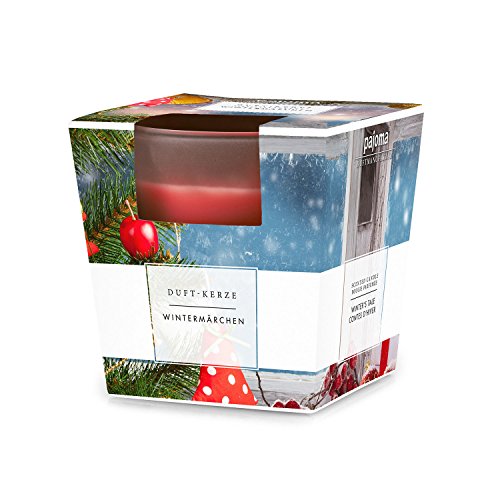 pajoma® Duftkerze, Wintermärchen - im satinierten Glas | 120g Wachsgewicht, Brenndauer: 25 Stunden, in edler Geschenkverpackung | Premium Qualität von pajoma