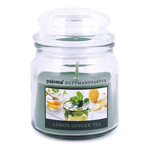 pajoma® Duftkerze im Bonbonglas 180 g, Lemon Ginger Tea | Sweet Edition - Premium Kerze zum verschließen, Brennzeit ca. 45 Stunden von pajoma