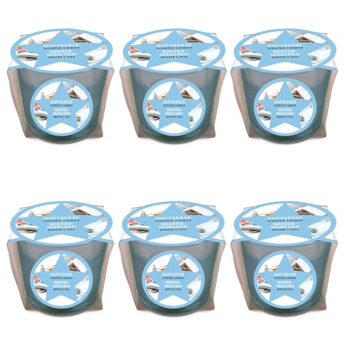 pajoma® Mini Duftkerze 6er-Set, Wintermärchen - Weihnachten Edition | 45g Wachsgewicht, Brenndauer: 10 Stunden, in edler Geschenkverpackung | Premium Qualität von pajoma