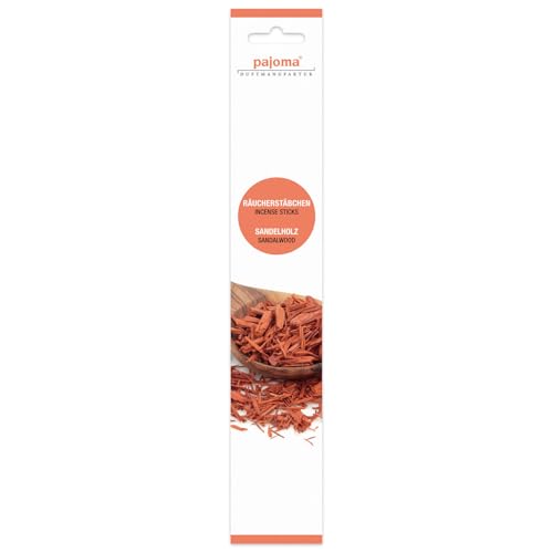 pajoma® Räucherstäbchen Sandelholz 10 Stück | Weihrauch-Stäbchen 28 cm - in dekorativer Verpackung von pajoma