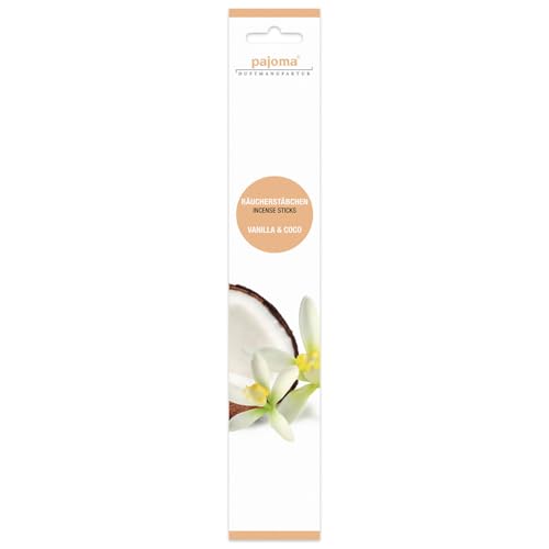 pajoma® Räucherstäbchen Vanilla & Coco 24x 10 Stück | Weihrauch-Stäbchen 28 cm - in dekorativer Verpackung von pajoma
