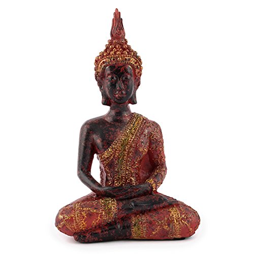 pajoma Deko-Buddha, meditierend, Skulptur mit rot/goldener Robe von pajoma