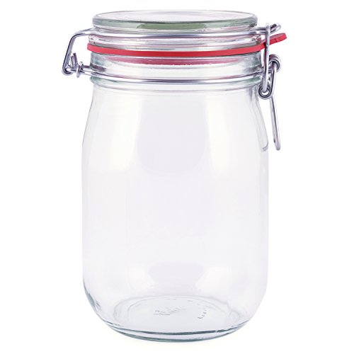 pajoma Drahtbügelglas 10er-Set | 1000 ml Fassungsvermögen inkl. Gummidichtung | Einmachglas Vorratsglas mit Drahtbügelverschluss - Premium Qualität von pajoma