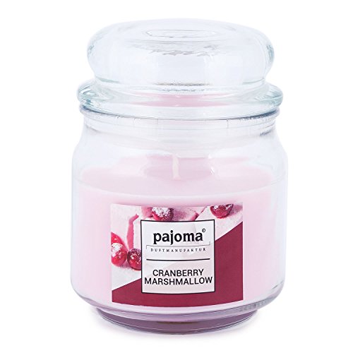 pajoma® Duftkerze im Bonbonglas 248 g, Cranberry Marshmallow | Sweet Edition - Premium Kerze zum verschließen, Brennzeit ca. 55 Stunden von pajoma