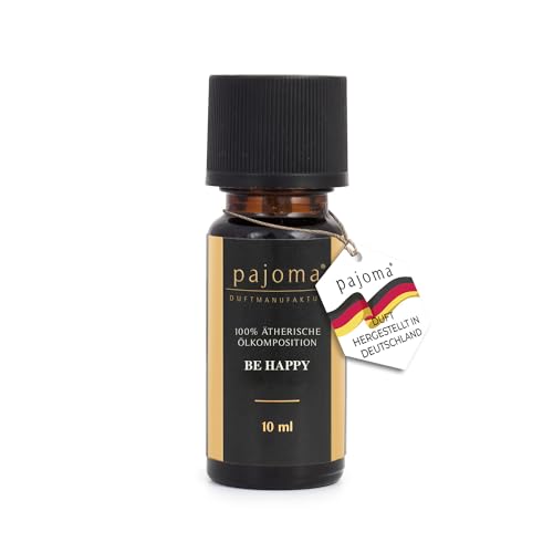 pajoma Duftöl 10 ml - Golden Line | 100% naturreine Ätherische Öle für Aromatherapie/Duftlampe | Premium Qualität (Be Happy, 10 ml (1er Pack)) von pajoma