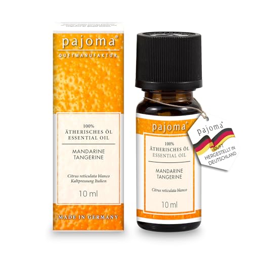 pajoma® Duftöl 10 ml, Mandarine | 100% Naturrein Ätherisches Öl für Aromatherapie, Duftlampe, Aroma Diffuser, Massage, Naturkosmetik | Premium Qualität von pajoma
