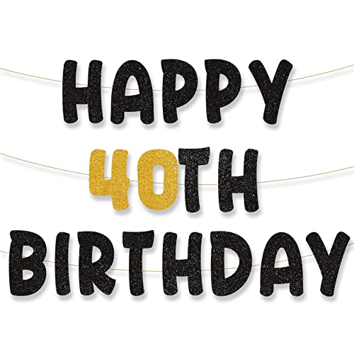 palasasa Happy 40th Birthday Girlande 40th Geburtstag Banner 40 Girlande Geburtstag Deko 40. Geburtstag Banner Happy Birthday Deko Schwarz Gold für 40 Jahre Geburtstag Kinder Mädchen Party Dekoration palasasa Happy 40th Birthday Girlande 40th Geburtstag Banner 40 Girlande Geburtstag Deko 40. Geburtstag Banner Happy Birthday Deko Schwarz Gold für 40 Jahre Geburtstag Kinder Mädchen Party Dekoration von palasasa