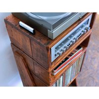 Upcycled Palette Plattenspieler Ständer Vinyl Aufbewahrungsschrank von pallethabera