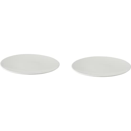2 x palmer White Delight Teller flach im Set, Porzellan, Ø 27 cm, weiß glänzend, randlos coupe modern, für Pizza, Menü oder Torte, stapelbar, spülmaschinenfest von palmer