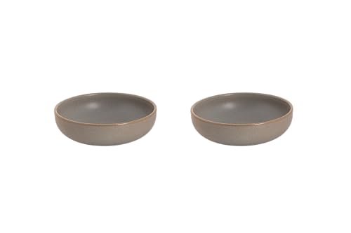 palmer Sandy Loam Schalen - 2er-Set - Steinzeug - Ø 16 cm - 0,5 L - Grau, matt glänzend gesprenkelt - kompakter Stil, für Müsli, Dessert oder als Snackschale - stapelbar, spülmaschinenfest von palmer