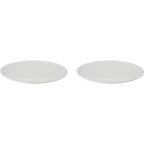 2 x palmer White Delight Teller flach im Set, Porzellan, Ø 32 cm, weiß glänzend, randlos coupe modern, für Pizza, Menü oder Torte, stapelbar, spülmaschinenfest von palmer