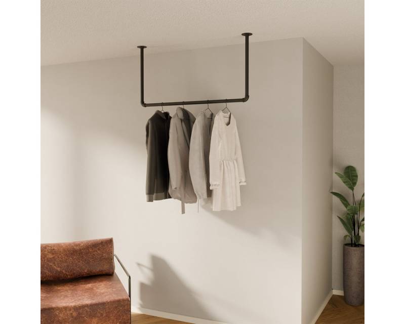 pamo. design Garderobenstange HANG, (zur Deckenmontage), Offene Garderobe für den Eingangsbereich oder als Handtuchhalter von pamo. design