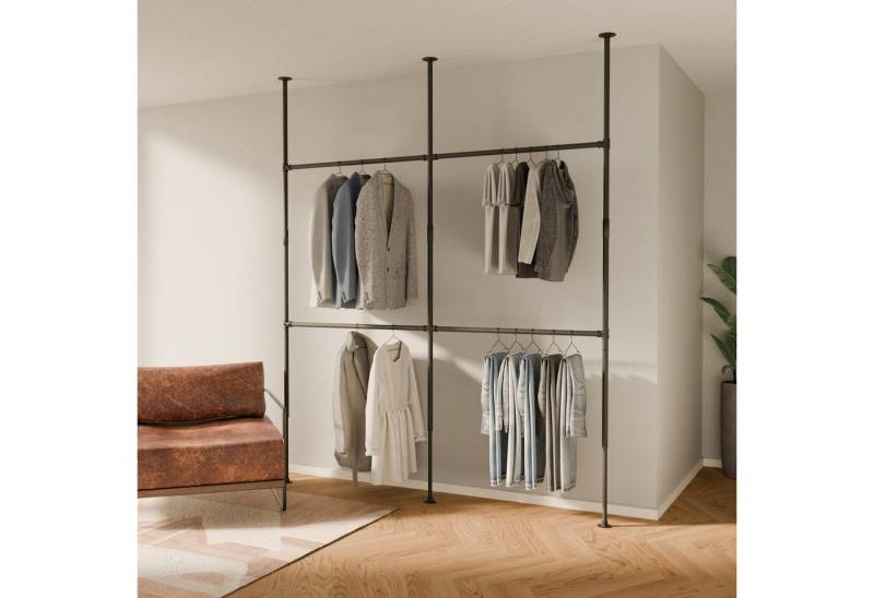 pamo. design Kleiderständer LOFT, (klemmend, ohne Bohren), offener Garderobenständer als Raumteiler von pamo. design