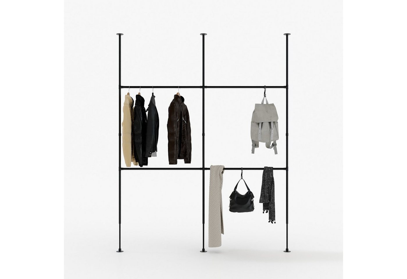 pamo. design Kleiderständer LOFT, (klemmend, ohne Bohren), offener Garderobenständer als Raumteiler von pamo. design