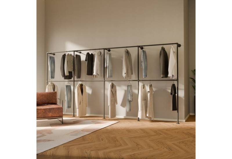 pamo. design Kleiderständer TIM DOUBLE Industrial Kleiderstange zur Wandmontage, (Set, 1) von pamo. design
