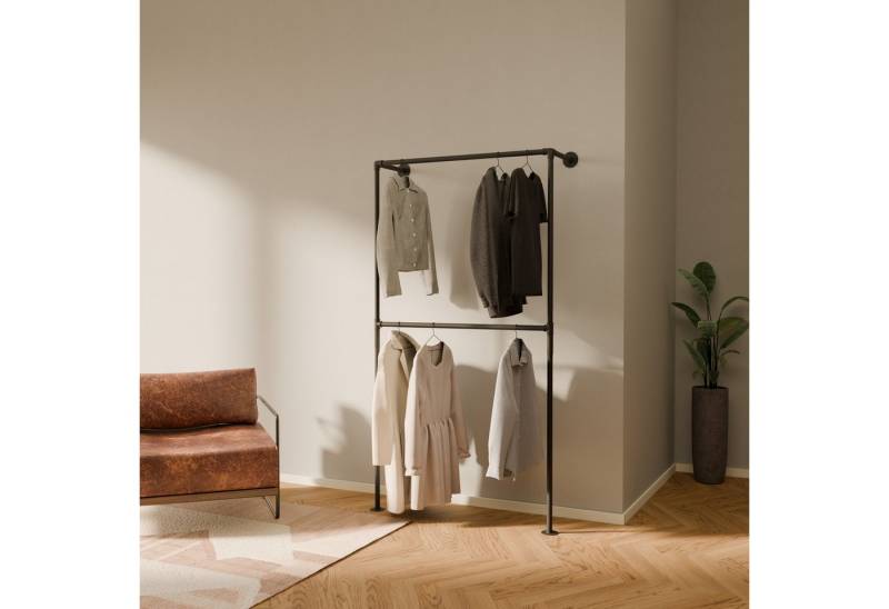 pamo. design Kleiderständer TIM DOUBLE Industrial Kleiderstange zur Wandmontage, (Set, 1) von pamo. design
