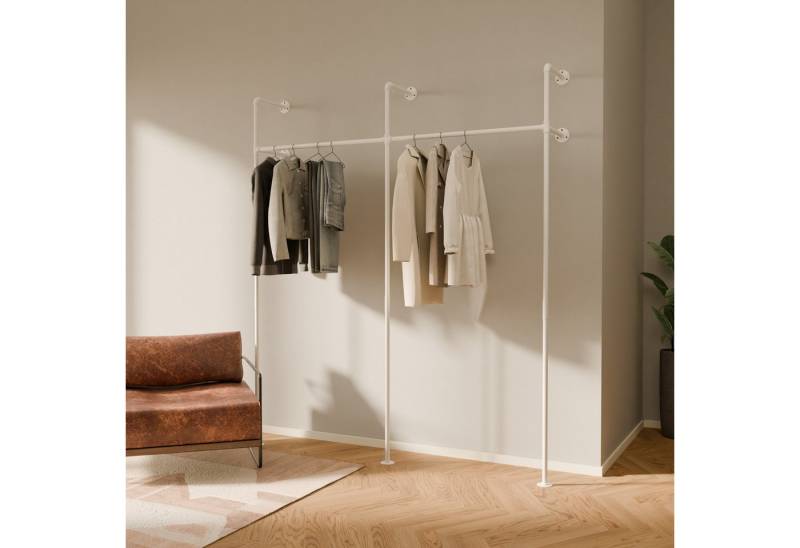pamo. design Kleiderständer offener Kleiderschrank KIM, Garderobenständer im Industrie Design zur Wandmontage von pamo. design