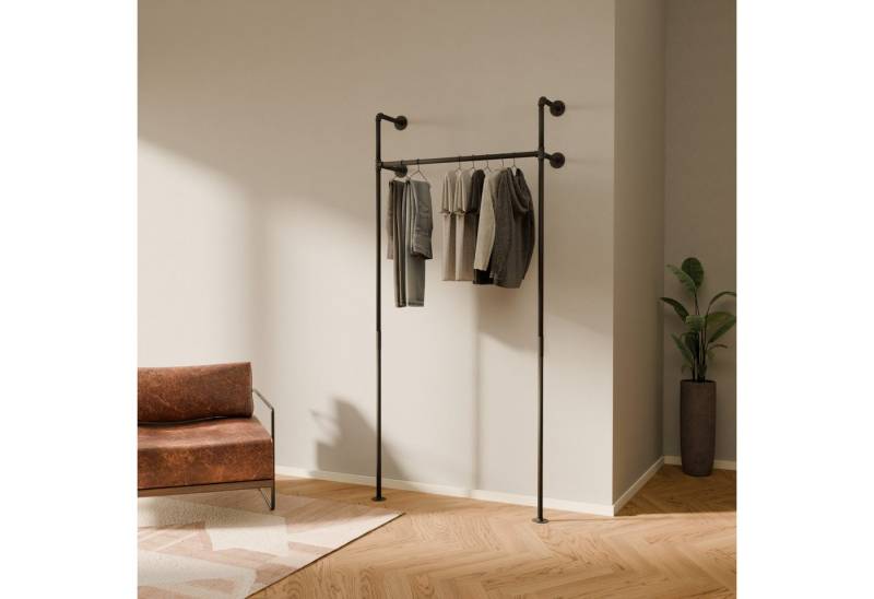 pamo. design Kleiderständer offener Kleiderschrank KIM, Garderobenständer im Industrie Design zur Wandmontage von pamo. design