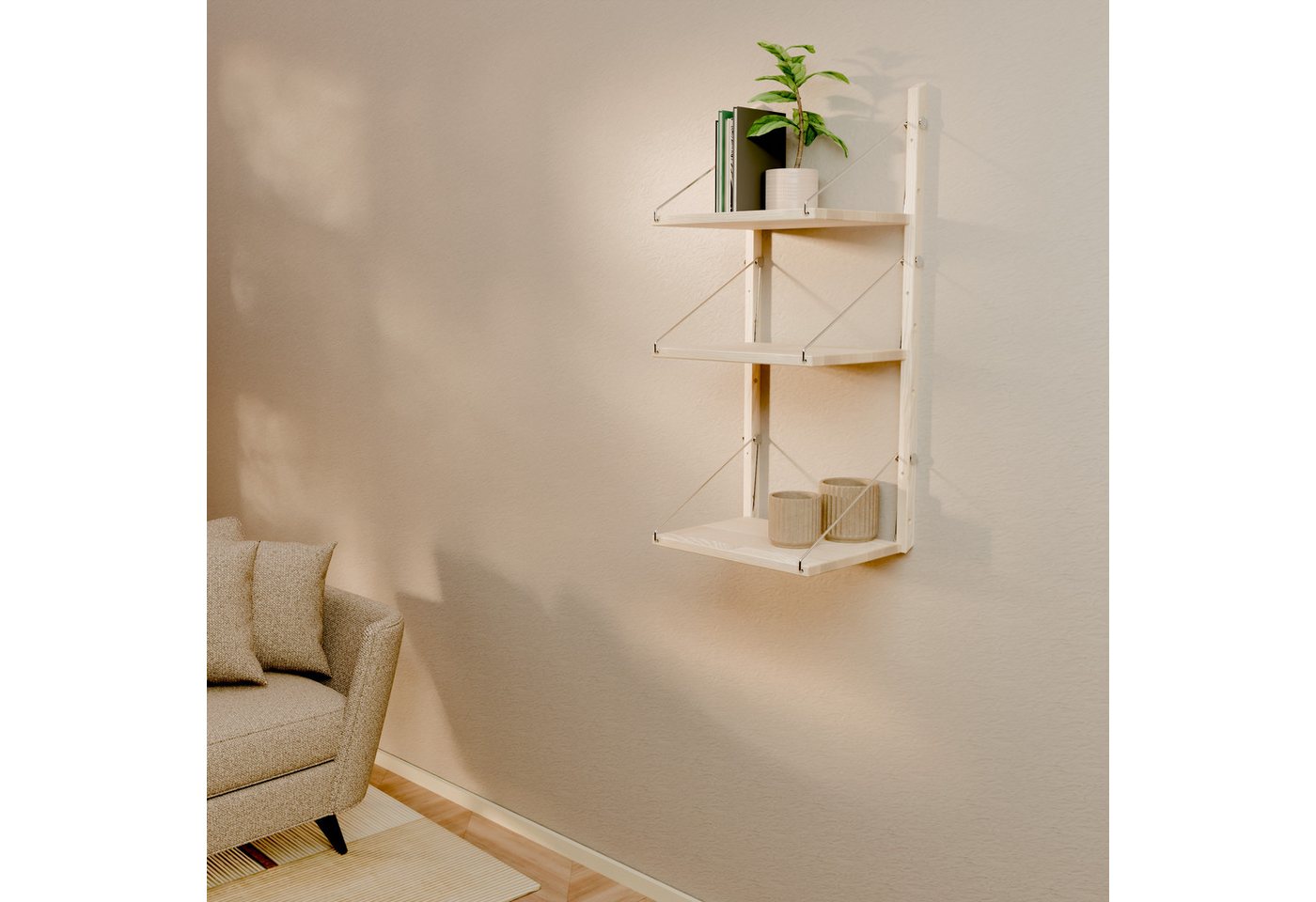 pamo. design Wandregal Modulares Regalsystem STAKK Dekoregal, Set, Modulares Skandi-Regal aus Esche & Stahl, bis 50 kg, Made in Europe pamo. design Wandregal Modulares Regalsystem STAKK Dekoregal, Set, Modulares Skandi-Regal aus Esche & Stahl, bis 50 kg, Made in Europe von pamo. design