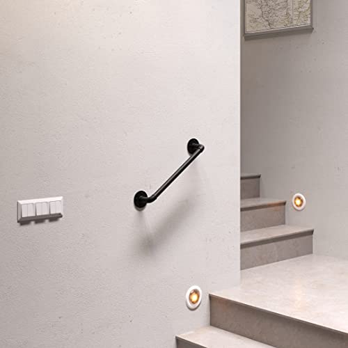 Pamo Handlauf für Treppen | 36-392 cm | Handlauf schwarz aus stabilen Rohren im industrial Loft Design | Treppengeländer innen zur Wandbefestigung | Handläufe von pamo
