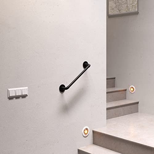 pamo Handlauf für Treppen | 36-392 cm | Handlauf schwarz aus stabilen Rohren im industrial Loft Design | Treppengeländer innen zur Wandbefestigung | Handläufe von pamo