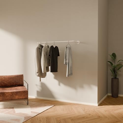 pamo Kleiderstange Industrial Loft Design - FINN - Handtuchhalter oder Kleiderständer mit Wand oder Deckenmontage |im Bad oder Schlafzimmer aus stabilen Rohren in weiß pamo Kleiderstange Industrial Loft Design - FINN - Handtuchhalter oder Kleiderständer mit Wand oder Deckenmontage |im Bad oder Schlafzimmer aus stabilen Rohren in weiß von pamo