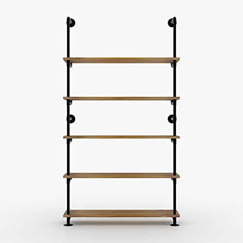pamo Regal im Industrial Design mit Eichenbretter - LENNE - Regal für begehbaren Kleiderschrank Wand I Kleiderständer oder Ablage aus schwarzen stabilen Rohren zur Wandmontage aus Wasserrohren pamo Regal im Industrial Design mit Eichenbretter - LENNE - Regal für begehbaren Kleiderschrank Wand I Kleiderständer oder Ablage aus schwarzen stabilen Rohren zur Wandmontage aus Wasserrohren von pamo
