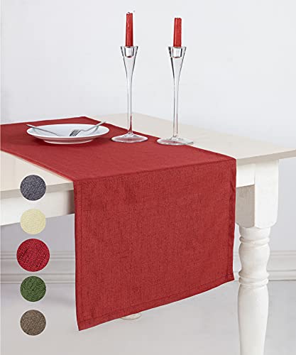 pamuq® Tischläufer Leinen-Optik | 48x160 cm | div. Farben | abwaschbar & fleckenabweisend | Tischdecke Table Runner Läufer Tisch-Deko Tischband Tafeltuch Tischtuch Tischwäsche von pamuq
