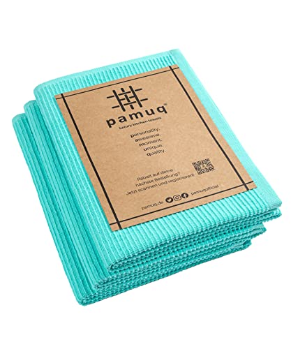 pamuq Geschirrhandtücher Baumwolle 100% - türkis, einfarbig, 3er Set, 50x70cm, Aufhänger - Geschirrtücher Baumwolle Trockentücher Küche Geschirrtuch Küchentücher von pamuq