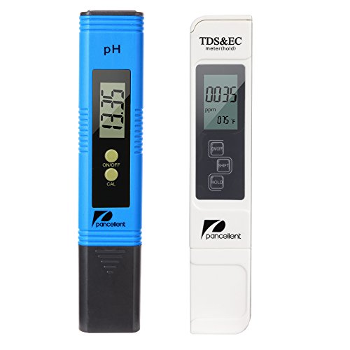 Pancellent PH Messgerät, PH TDS EC und Temperatur 4 in 1 Set, Wasserqualität Tester(ATC) für Trinkwasser/Schwimmbad/Aquarium/Pools, Leitwertmessgerät mit hoher Genauigkeit und LCD Display (Blau) von pancellent