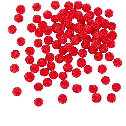 PandaHall 50 Stück 10mm Mini Wolle Pompons Kinder zum Basteln Toll Figuren und Dekoration für Handwerkmachen und Hobbybedarf Rot von PH PandaHall