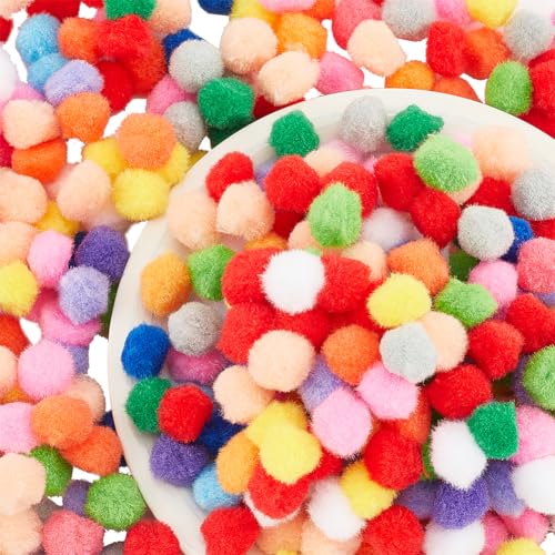 PandaHall Elite 500 Stück 20mm Bunt Mini Pompons zum Basteln toll Figuren und Dekoration für Handwerkmachen und Hobbybedarf von PH PandaHall