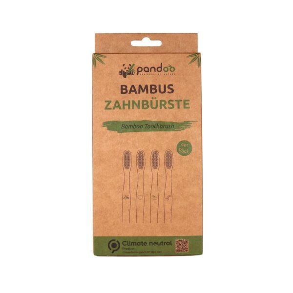 pandoo 4er Vorteilspackung - Bambus Zahnbürste - vegan & umweltfreundlich pandoo 4er Vorteilspackung - Bambus Zahnbürste - vegan & umweltfreundlich von pandoo