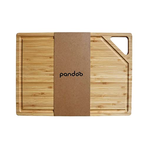 pandoo Bambus Schneidebretter | Schneidebrett Holz, Küchen Gadgets, Holzbrett Küche, Schneidebrett Set, Cutting Board, Servierplatte, Holzbretter, Küchenzubehör, Brettchen | (39 x 28 cm) von pandoo