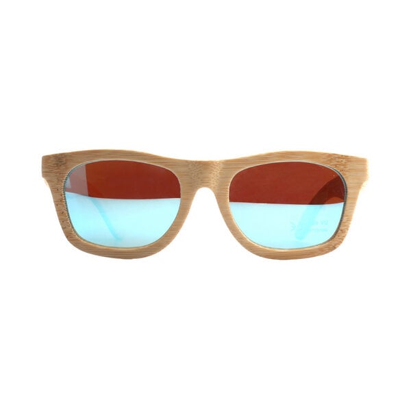 pandoo Bambus Sonnenbrille Unisex | polarisiert & UV400 | Blau | Türkis | Orange von pandoo