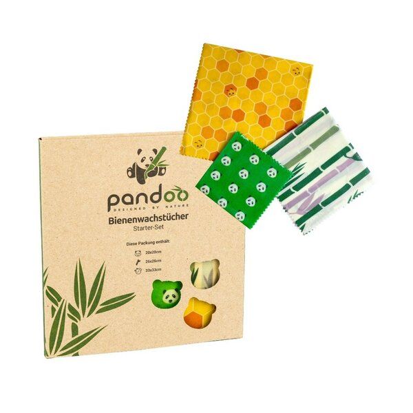 pandoo Bienenwachstücher Starter Set - 3 verschiedene Größen von pandoo