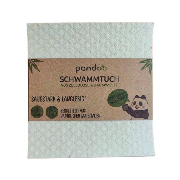 pandoo Nachhaltige Schwammtücher 3er-Set – waschbar, saugstark & plastikfrei von pandoo