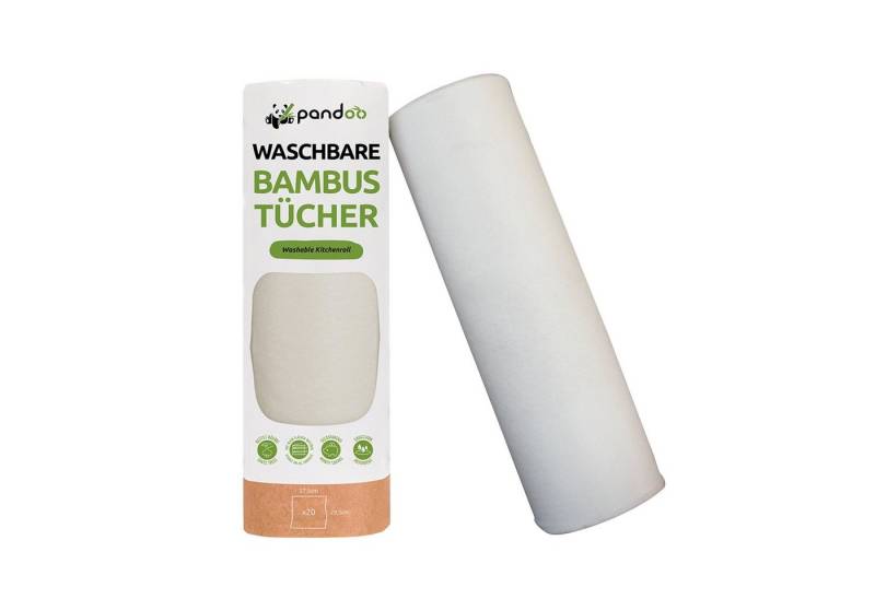 pandoo Papierküchenrolle Waschbare Bambustücher - Die wiederverwendbare Küchenrolle (2-St) von pandoo