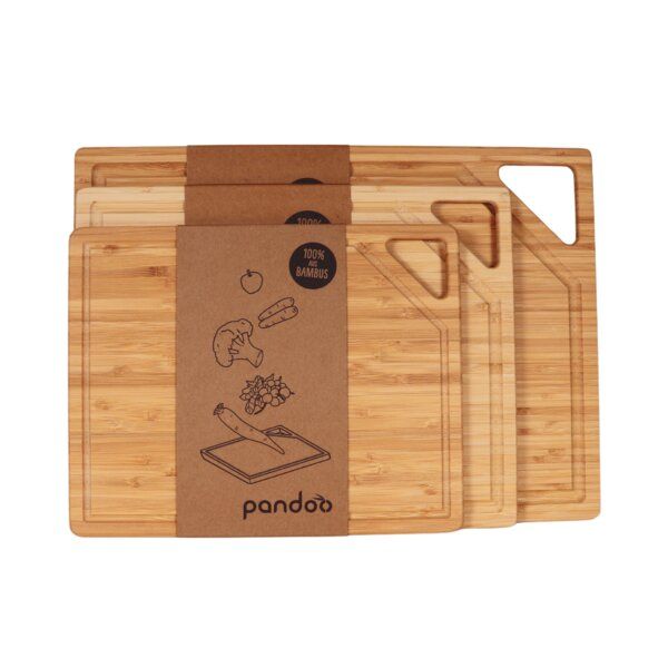 pandoo Robuste Bambus Schneidebretter | 3 Größen von pandoo